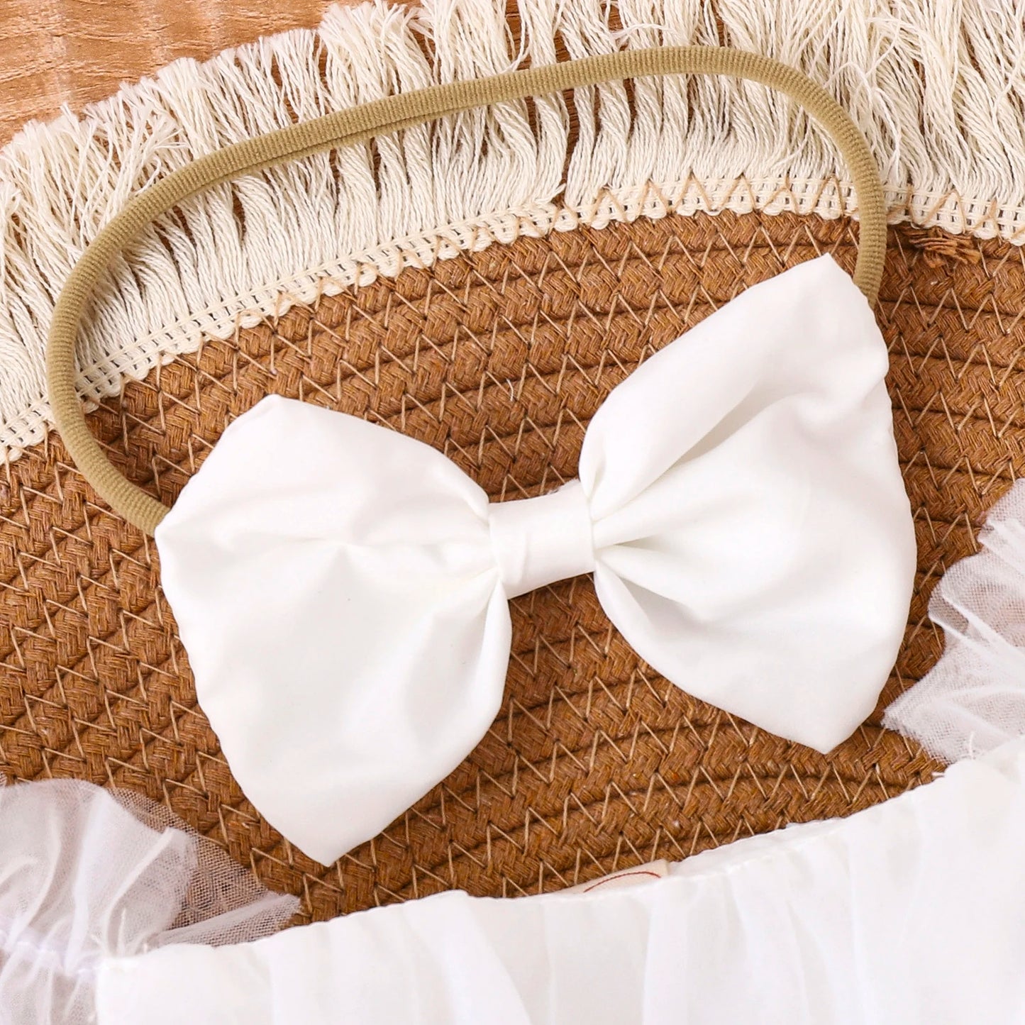 2PCS Summer Baby Girls 0-2 Years Old Baby Soft And Comfortable Net Color Two-Color Gauze Skirt Dress + Hijab