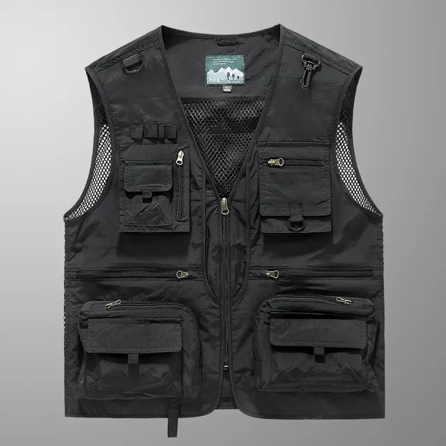 14 Pockets Summer New Men US Tactical Hiking Fishing Vest Mens Photographer Waistcoat Mesh Cargo Sleeveless Jacket Tool Vest