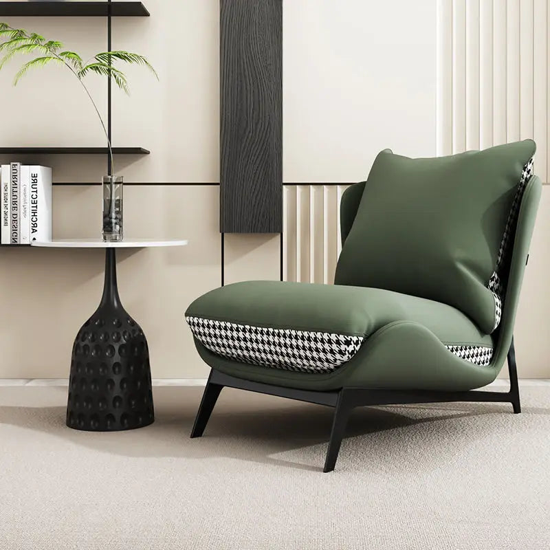 Italian Luxury Light Sofa Chair: Trendy Lazy Lounger, Ideal for Small Living Rooms & Balconies