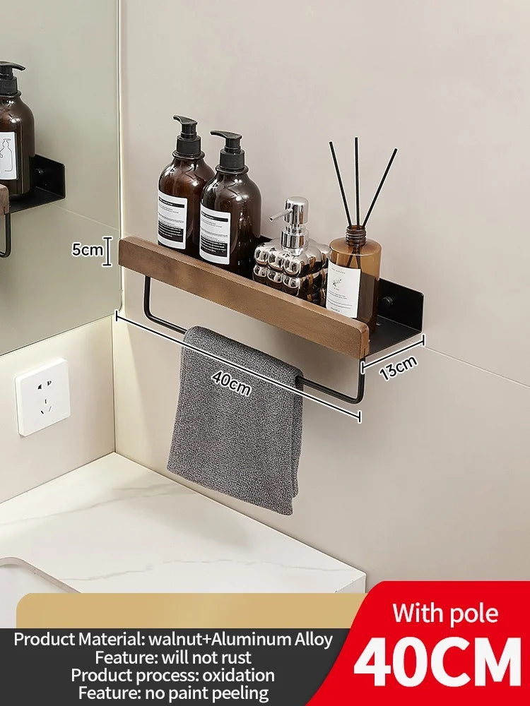 Wooden living room bathroom shelf wall mounted bathroom toilet sink shelf wall storage rack Kitchen shelf storage