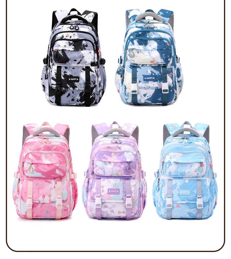 Middle School Student Backpack Children Set School Bags for Girls Kids Schoolbags Waterproof Book Bag With Lunch Bag Pencil case - AIAZ