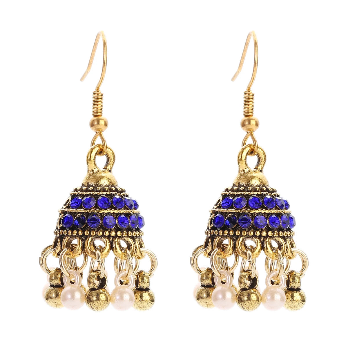 Boho Afghan Ethnic Drop Earrings For Women Pendient Gold Color Gyspy Silver Color Bell Ladies Indian Earring Jewelry
