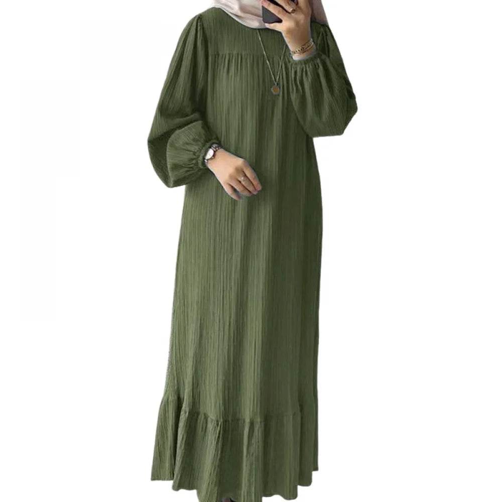 Elegant Women Muslim Abaya Robe Ramadan Sundress Prayer Dresses Fashion Long Batwing Sleeve Islamic Vestidos Kaftan - AIAZ