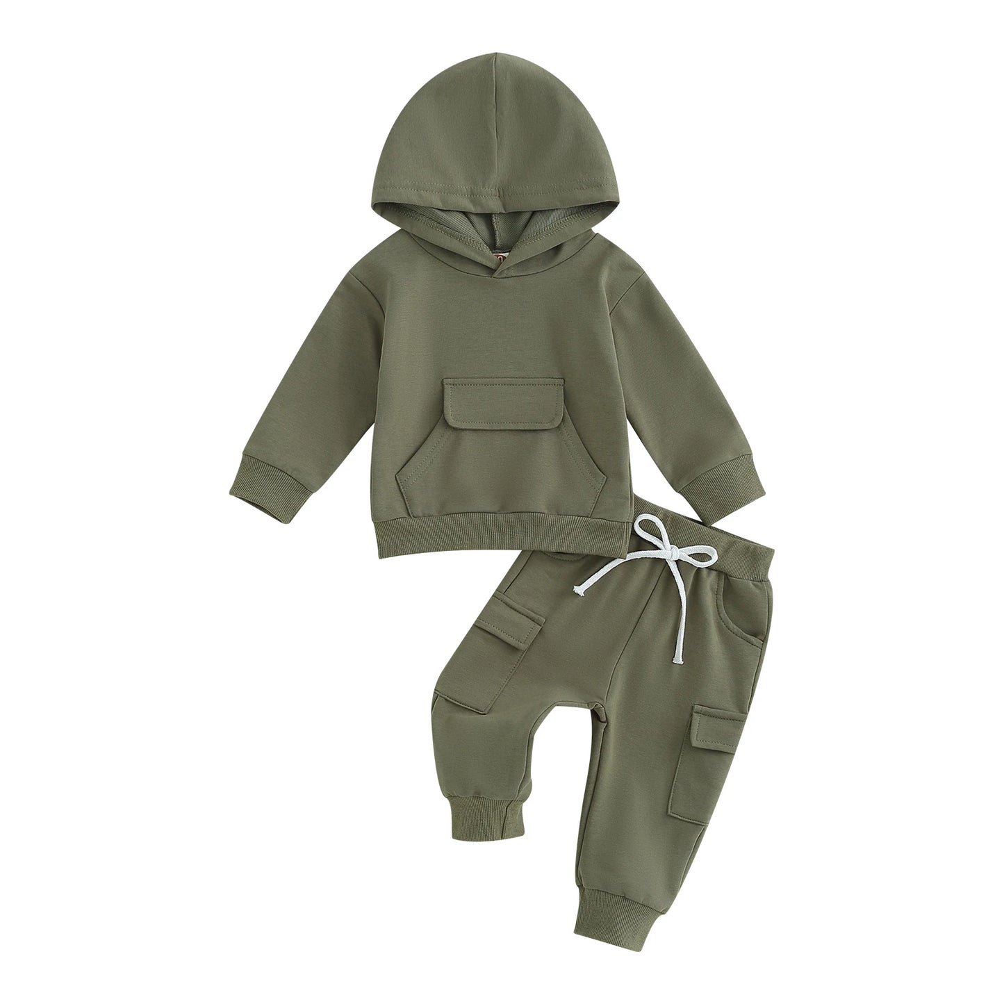 Pudcoco Infant Newborn Baby Boys Pants Set, Long Sleeve Hoodie with Elastic Waist Sweatpants Infant Clothes 0-3T
