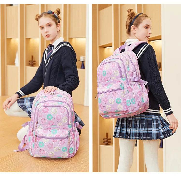 2025 New 3 Pcs Sets Student Schoolbag Girls Fashion Leisure Large Capacity Backpack Junior High School Shoulders Backpack - AIAZ