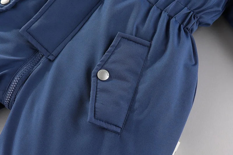 Winter Children Ski Suit Thicken Waterproof Baby Jumpsuit Warm Baby Girl Snow Wear Plus Velvet Infant Clothes Boys Coat 1-5 Year