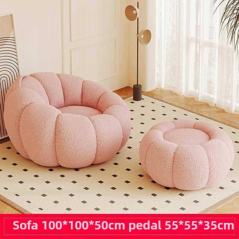 Nordic Lazy People Sofa Cute Pumpkin Cloud Shaped Sofa Chair Balcony Leisure Chair Living Room Single Relaxation Sofa Furniture