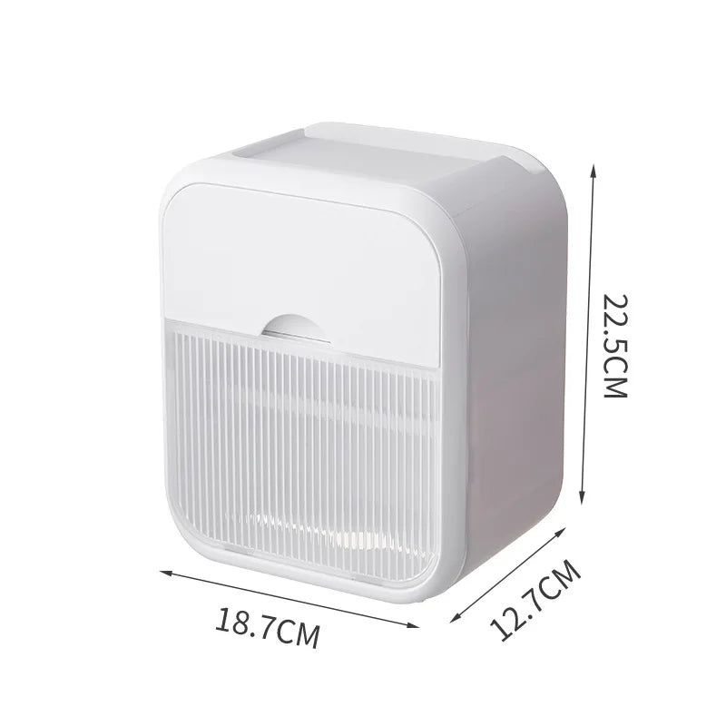 Toilet Paper Holder Box holder Bathroom Rack Waterproof Reel Tissue Storage Box Punch-free Kitchen Bathroom Storage Holder