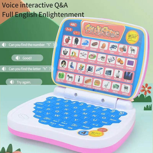 English Learning Small Laptop Toy for Kids 2-3 Years. Boys and Girls Computer for Aphabet ABC.Numbers.Words.Spelling.Maths.Music - AIAZ