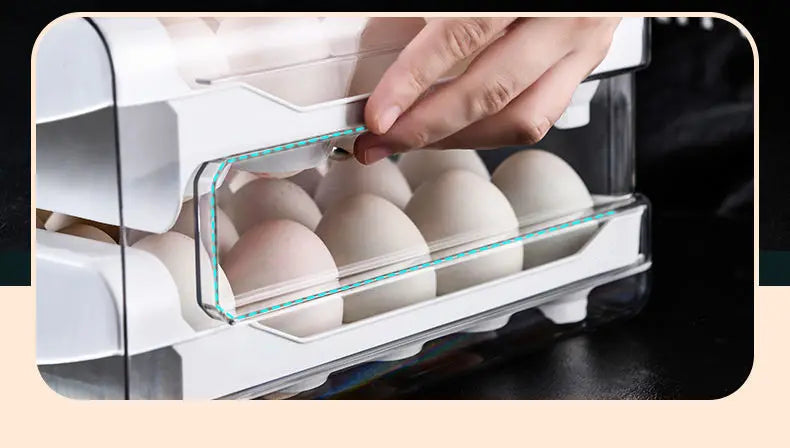 Refrigerator Egg Storage Crisper Drawer-type 40-grid Household Double-layer Egg Tray Kitchen Stackable Egg Rack