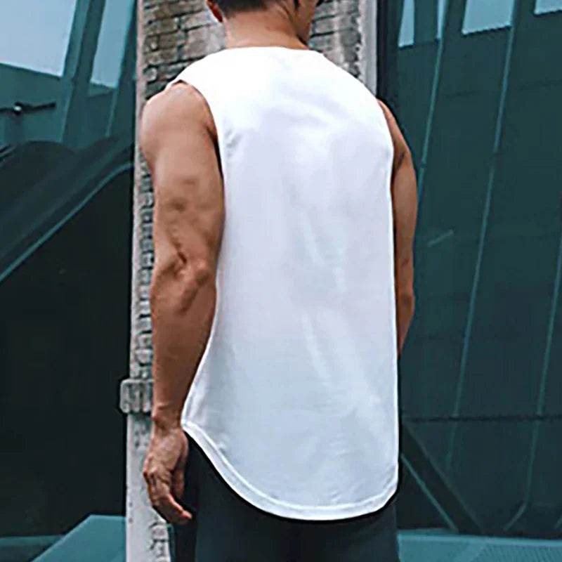 Men's Clothing Bodybuilding Gym T-shirts for Men Basketball Man Sleeveless Shirt T-shirt Vest Summer Clothes Tops Tees - AIAZ