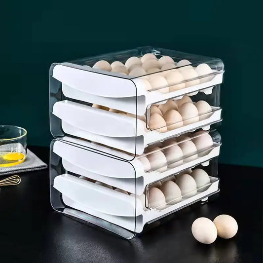 Refrigerator Egg Storage Crisper Drawer-type 40-grid Household Double-layer Egg Tray Kitchen Stackable Egg Rack