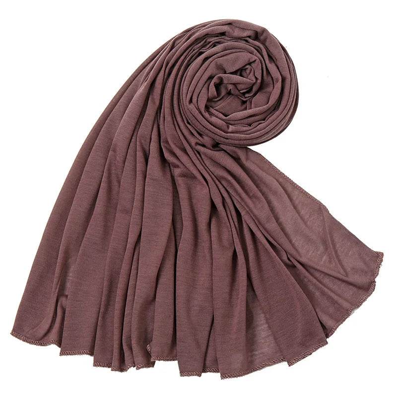 Hot Muslim Fashion Woman Soft Hijabs Scarf Shawl Plain Cotton Jersey Scarves Turban Women Long Shawls Head Wrap Headband Abaya - AIAZ