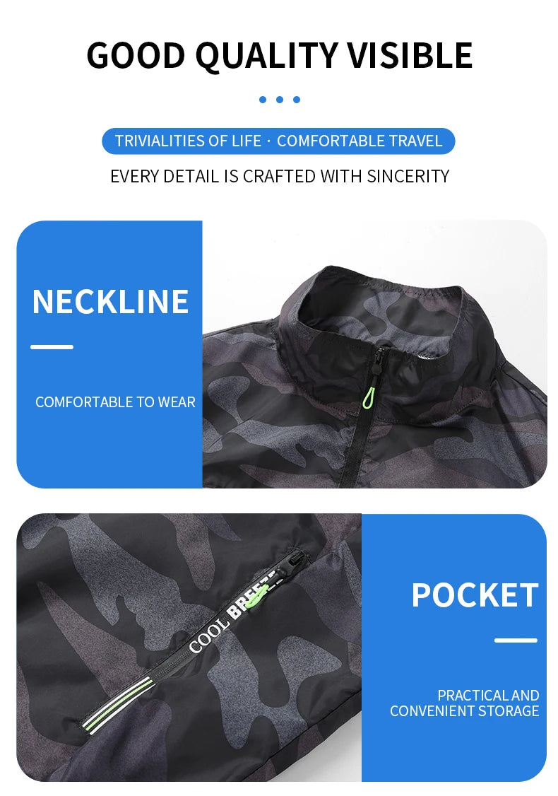 Cooling Fan Vest Hiking Air-conditioned Clothes Men Women Cooling Vest Work Sport Outdoor Camping Fishing Summer Cool Jacket