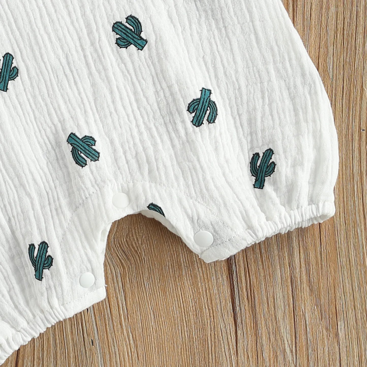 Summer Baby Boys Girls Sleeveless Romper Linen Fabric Cactus Print Playsuits Cotton Muslin Jumpsuits Children Overalls Clothing