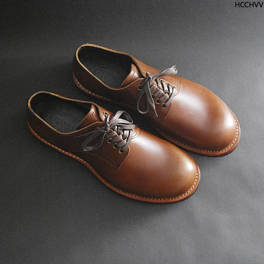 Super Quality Durable Short Face Men Work Boots Vintage Goodyear-Welted COW Genuine Leather Retro Men Ankle Original Boots
