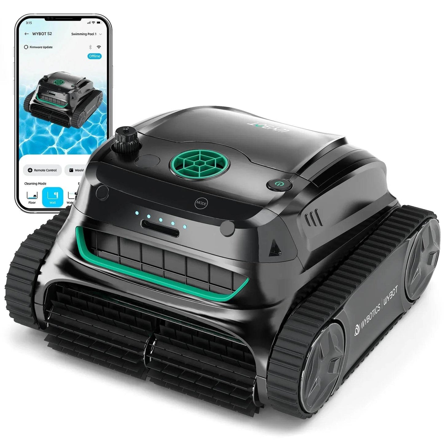 Swimming Pools Vacuum Cleaner Wireless for Floor Smart Cleaning Robot Auto-Parking Dual-layer Filtration120mins Running Time - AIAZ