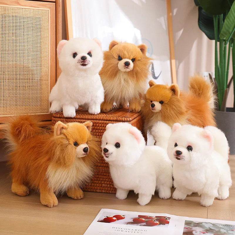 Premium Simulation Pomeranian Dog Plush Toy Cute Stuffed Animals High Quality Puppy Plushies Doll Cartoon Soft Kids Toys Gifts - AIAZ