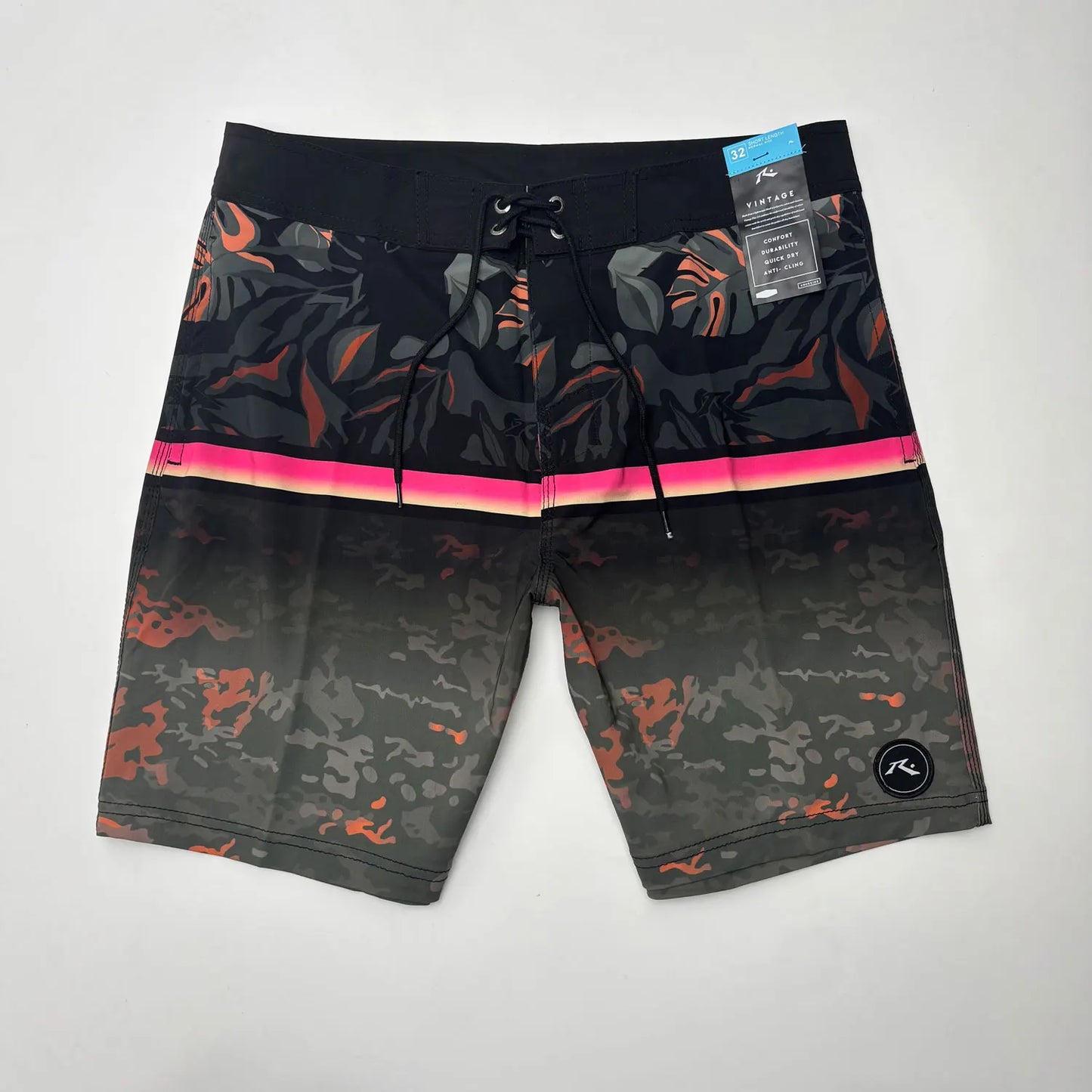 Brand Summer Printed Rusty Men's Shorts Surf Swim Trunks Lightweight Quick-dry Man Bermuda Beach Boardshorts Stretch with Pocket