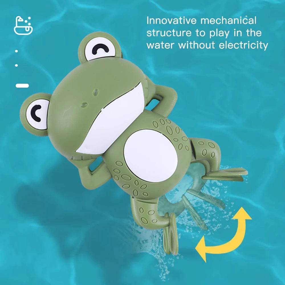 Baby Shower Clockwork Cute Animal Swimming Frog When Baby Bath In Bathroom Baby Water Toy Kids Clockwork Bath Toys Bathroom Toys - AIAZ