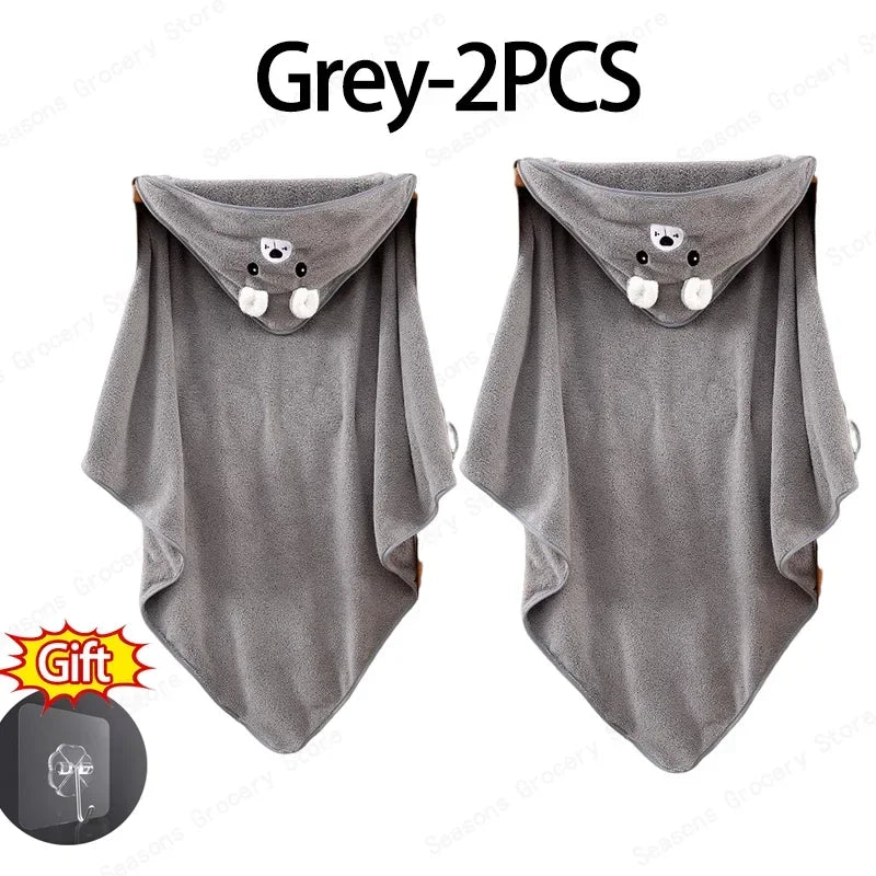 Hooded Coral Velvet Baby Bath Towel Cartoon Baby Elephant Wrap Blanket Super Absorbent Warm Bathrobe Newborn Baby Bath Towel