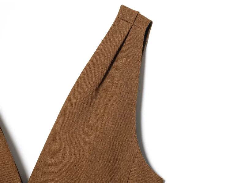 Women's Vest New Summer 2025 Solid Color Sleeveless Blend Vest Sexy V-neck Design Casual and Versatile Personality Fashion - AIAZ