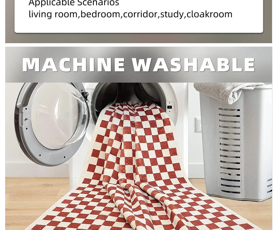 Pink Living Room Carpet Large Machine Washable Carpets Bedroom Bedside Floor Mat Home Decoration Bohemian Flower Non-Slip Rug 카펫