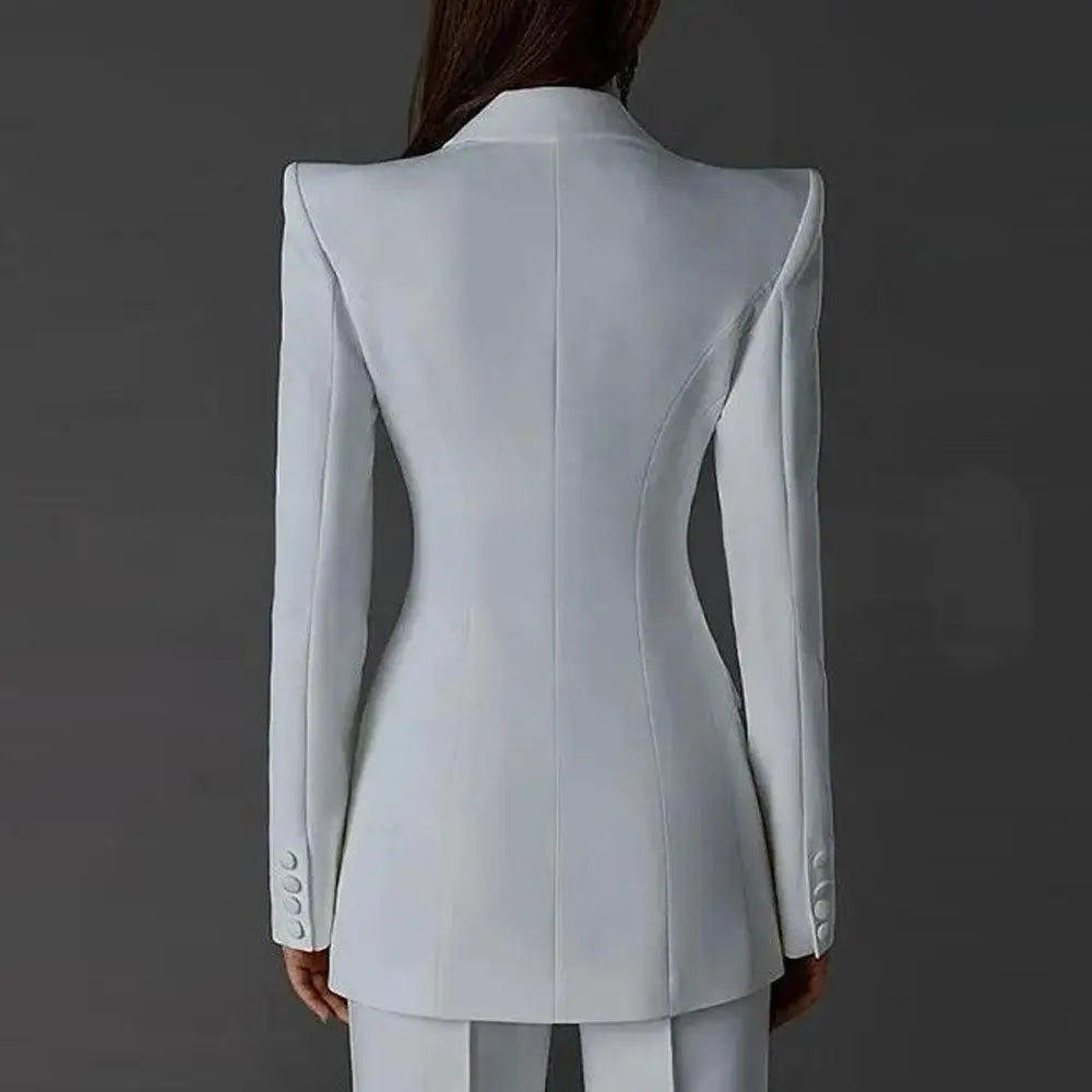 Women Pants Suits Long Sleeve Regular Fit Single Button 2 Piece Set for Party - Top Women's Fashion Choice