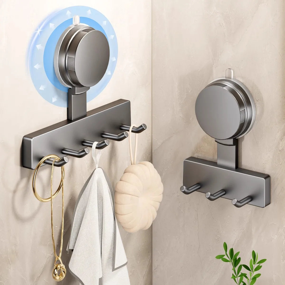Strong load-bearing no punching suction cup hook bathroom wall mounted door hanging clothes rack clothes and towel racks
