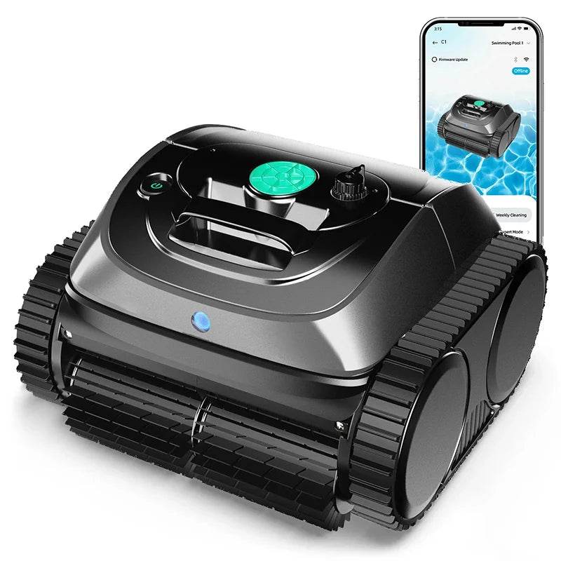 Swimming Pools Vacuum Cleaner Wireless for Floor Smart Cleaning Robot Auto-Parking Dual-layer Filtration120mins Running Time - AIAZ
