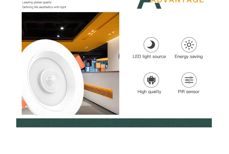 LED Downlights PIR Motion Sensor Down Light 5W 10W 15W 20W Recessed Ceiling Light Cold White Night Lamp LED Spotlight Downlight
