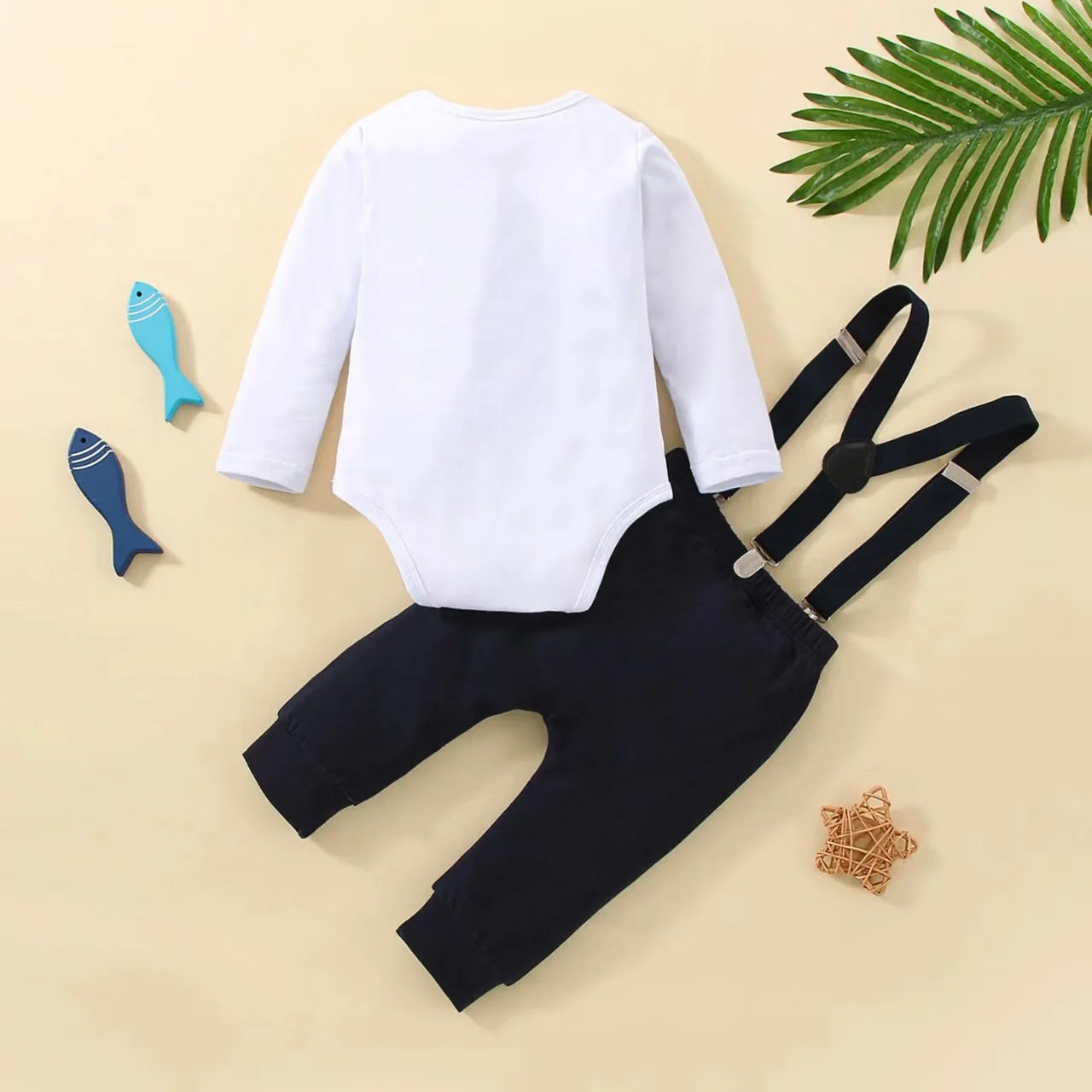 Baby Boys Birthday Outfits Sets Balloon Letter"1" Bodysuit and Y-back Suspender Shorts 1 Year Birthday Baby Cake Smash Clothes