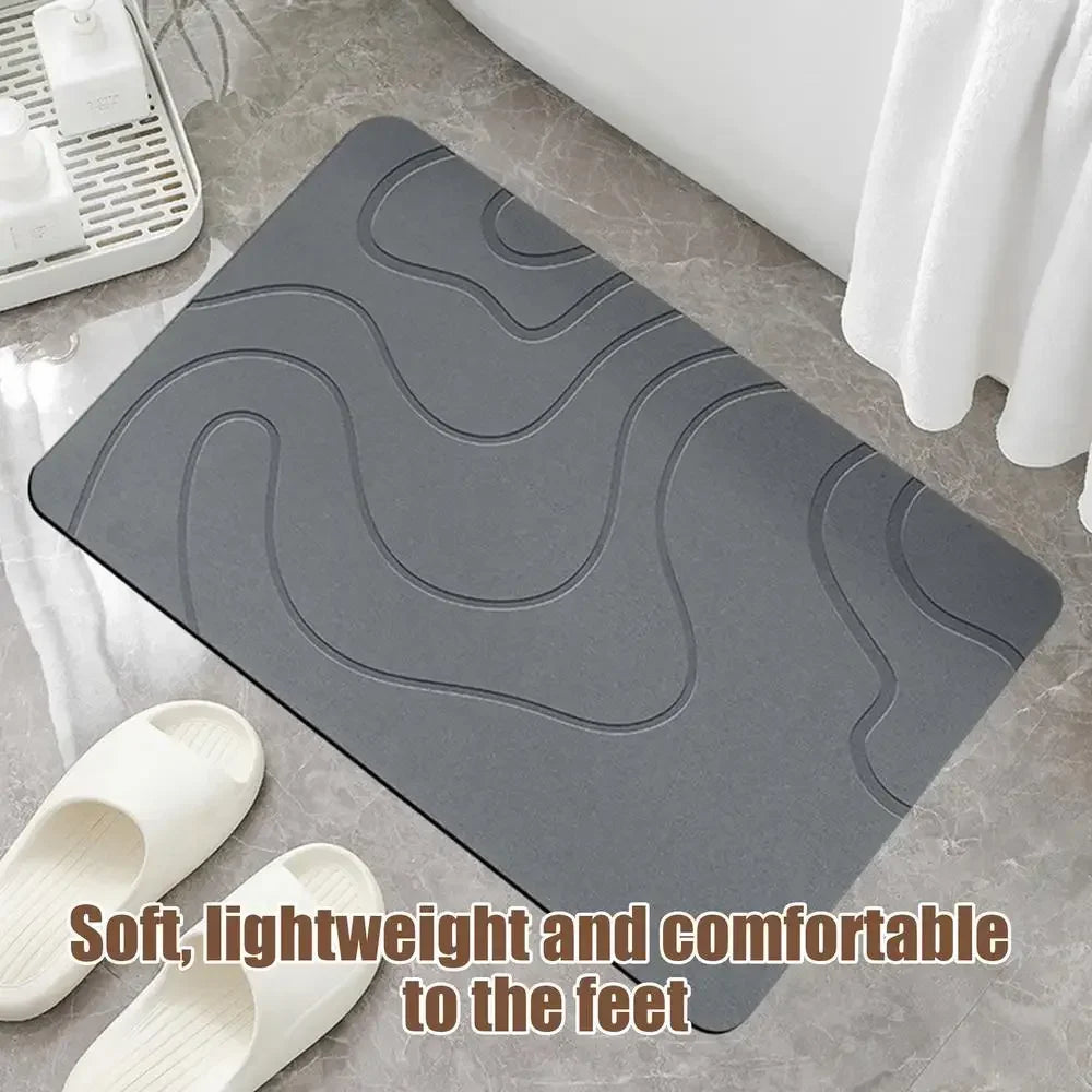 Absorbent Stone Bath Mat Toilet Door Non-slip Mat Entryway Rugs Bathroom Rugs FloorMat Quick Drying Diatomite Stone Shower Mats