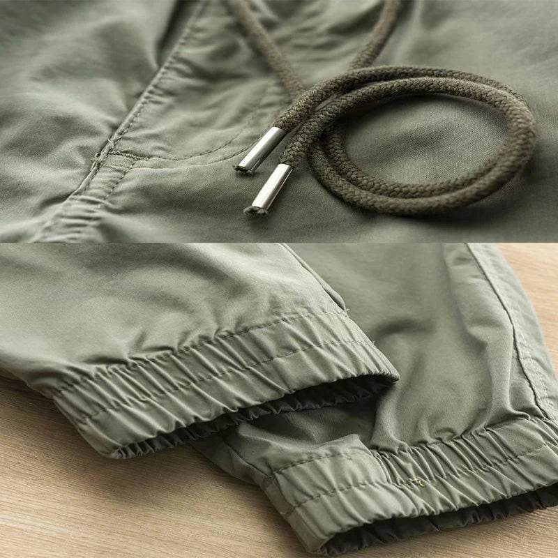 Trendy Men Pants Soft Fabric Multi Pockets Elastic Waist Spring Summer Cargo Pants Wear-resistant Jogger Trousers Simple Clothes - AIAZ
