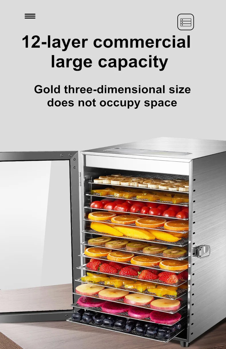 220V 110V Dry Fruit Machine Food Dehydration Dryer Fruit Dryer Commercial Stainless Steel Food Dryer Dried Vegetables Pet Snacks