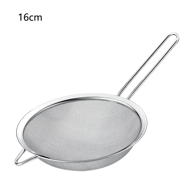 Stainless Steel Sieve Mesh Filter Slotted Spoon Kitchen Essential 3 Pack Fine Food Strainer with Long Handle for Cooking