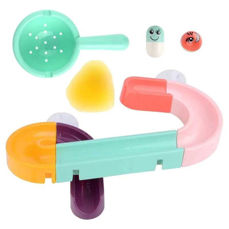 Children DIY Assembling Track Slide Suction Cup Toys Children Bath Tub Shower Wall  Delight Game Assembling Track Suction Toys