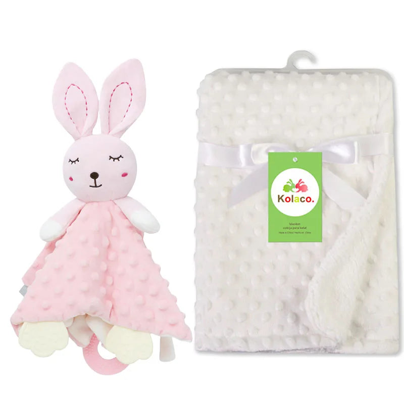 Personalized Baby Blanket Newborn Stroller Sleeping Dolls Custom Blanket With Name Animal Security Towel Gift Set