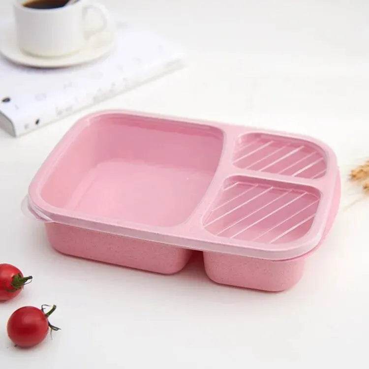 Wheat Straw Lunch Box Divided Into Compartments Insulated Lunch Box With Lid Square Lunch Box Portable Lunch Box - AIAZ
