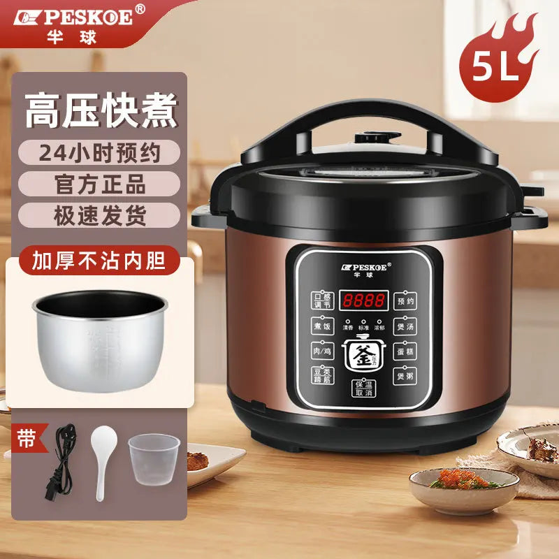 ‌6L Dual Stainless Steel Pot Electric Cooker,Multifunctional Digital Pressure Cooker,Smart Rice Steamer 5L Capacity Cooking Pot