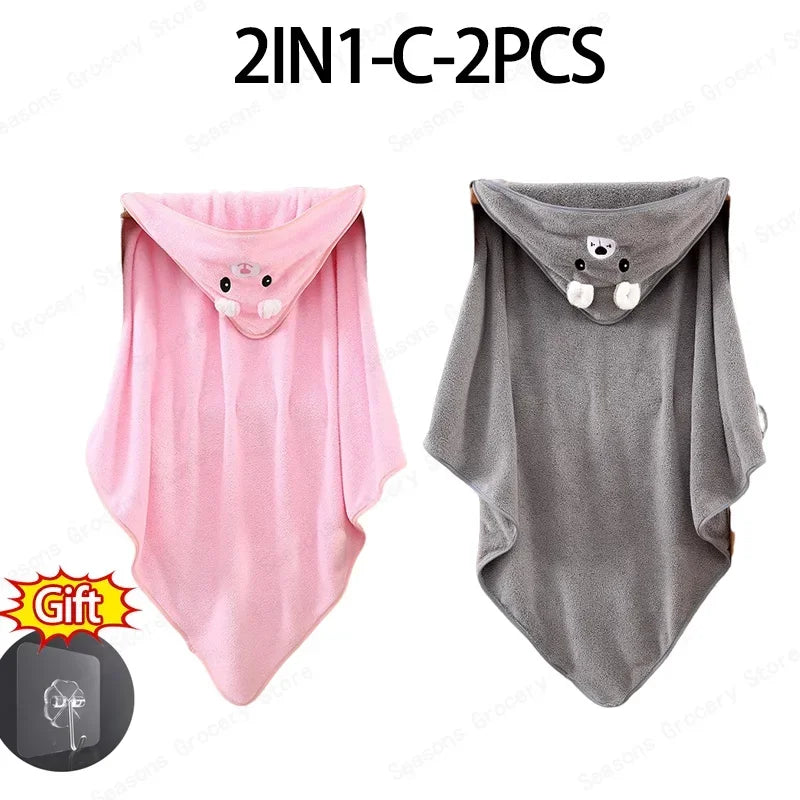Hooded Coral Velvet Baby Bath Towel Cartoon Baby Elephant Wrap Blanket Super Absorbent Warm Bathrobe Newborn Baby Bath Towel