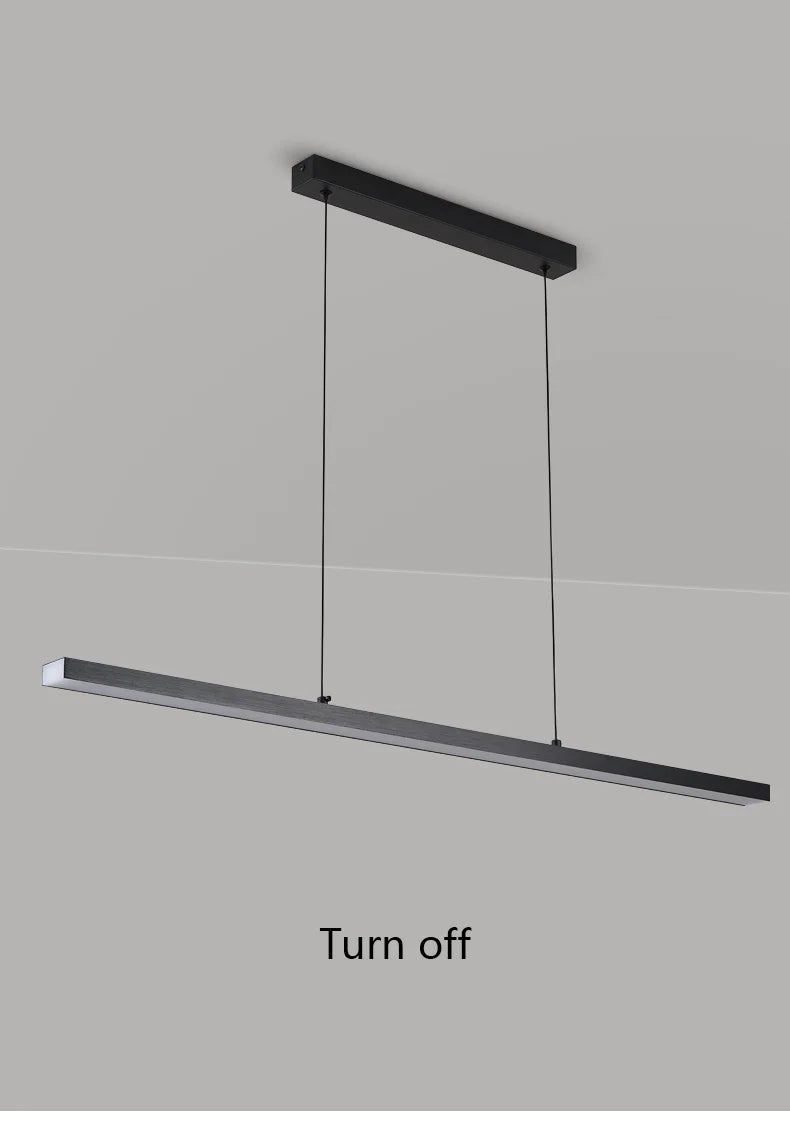 Long strip restaurant chandelier simple modern one-line minimalist ultra-thin bar desk chandelier designer dining table chandeli