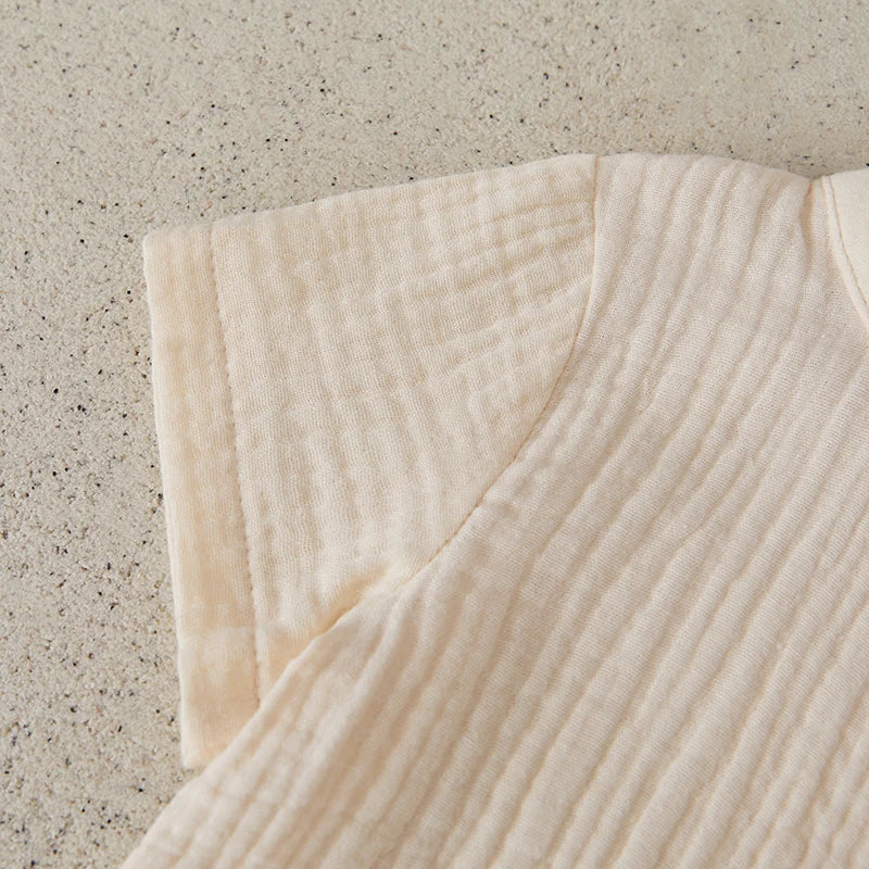 Suefunskry Toddler Boys Summer 2Pcs Casual Outfits Solid Color Short Sleeve Button Tops and Elastic Waist Shorts Sets 6M-4Y