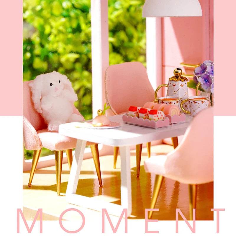 Doll House Kit 3D Wooden Mini DollHouse Assembly Building with Furniture Kit Toys Children's Birthday Gift 3D Puzzle Handmade - AIAZ