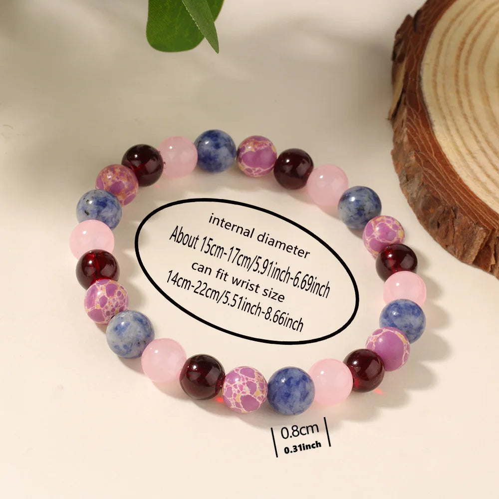 Multi-Color Natural Stone Love Symbolic Beads Bracelet Attracts Good Luck And Love Lapis Lazuli For Bracelets Meaning Jewelry