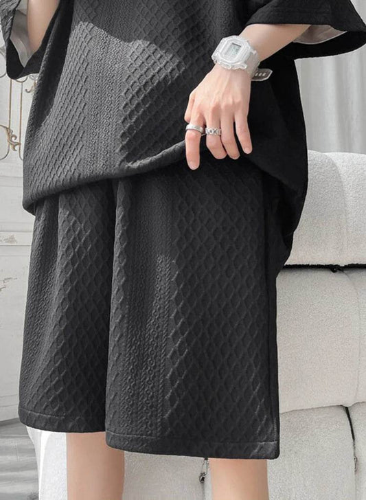 2025 Summer Men's Casual Outfit Set - Short Sleeve T-Shirt + Shorts 2-Piece, Breathable Quick-Dry Sportswear, Trendy Gym Clothes - AIAZ