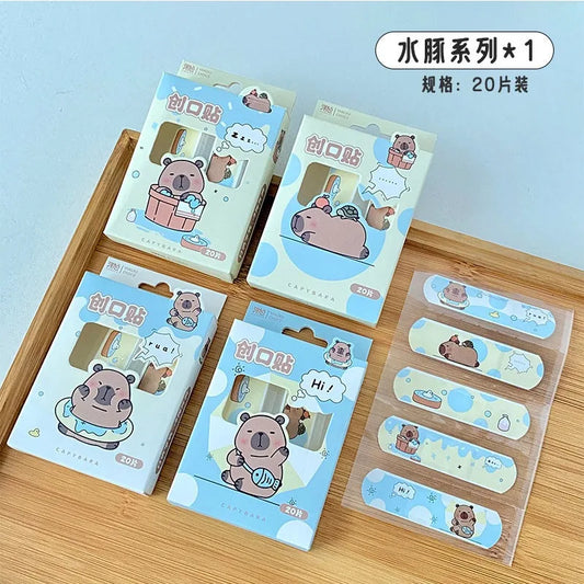 20pcs/box Cute Cartoon Waterproof Breathable Bandages for Girls Baby High Aesthetic Adhesive Wound Care Anti Blister Plasters