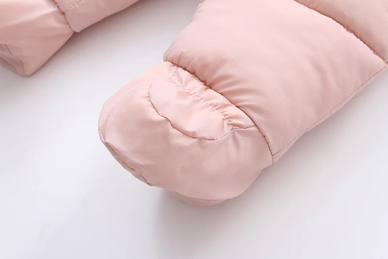 Winter Newborn Baby Girl Jumpsuit Thicken Baby Ski Suit With Gloves Belt Baby Romper Warm Infant Snowsuit Children Clothing Set