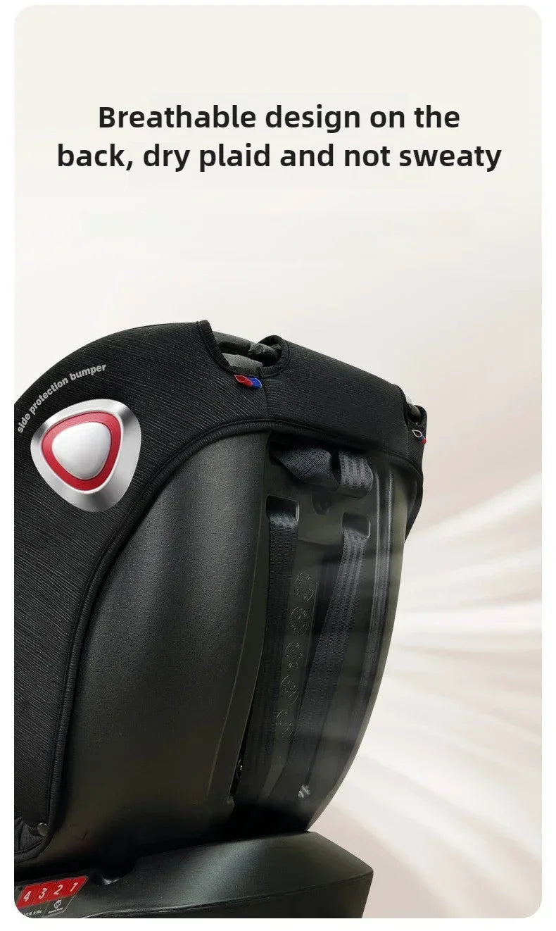 Car safety seat, 0-12-year-old growth type safety seat, ISOFIX hard interface+LATCH stability is good, preventing rollover