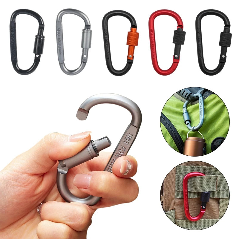 5pcs/set Tactical Carabiners Clips EDC Survival Climbing Carabiners Clip Quickdraw Clip Caribiner Hooks Karabiners Accessories